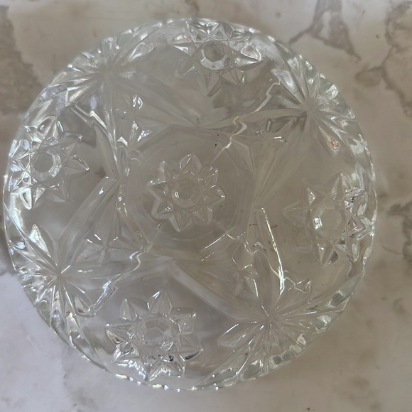 Vintage Glass Coasters - Set 4 Crystal Clear - Depression Glass Star - Picture 8 of 15